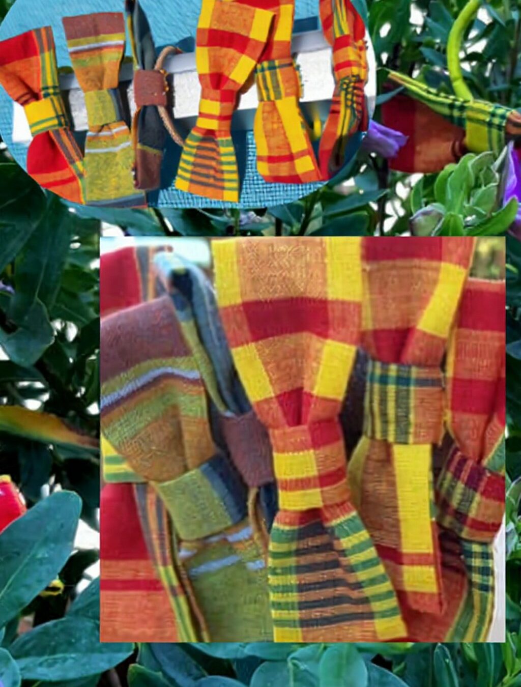 Élastique avec nœud papillon en Madras - Coloré & Fun